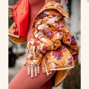 Free People Printed Pippa Packable Puffer Jacket Golden Floral Quilted Coat